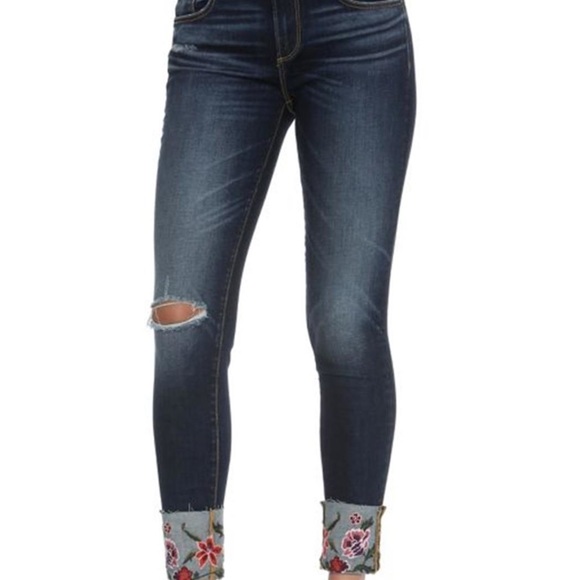 Driftwood Colette Embroidered-Cuff Cropped Jeans - Picture 6 of 6